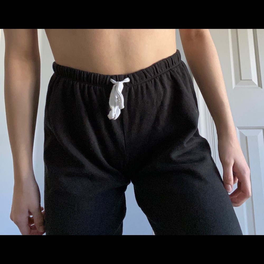 PINK black sweatpants with white lettering 🖤